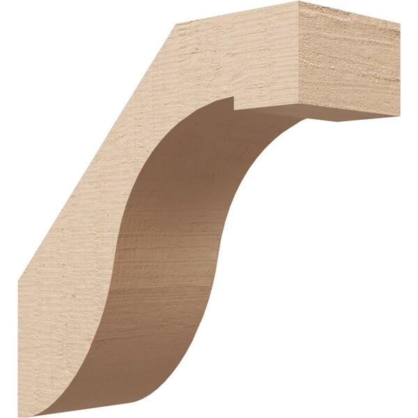 Ekena Millwork 3-inch W x 8-inch D x 8-inch H Del Monte Rough Cedar Woodgrain TimberThane Knee Brace, Primed BRCUR03X08X08DELRCPR - main